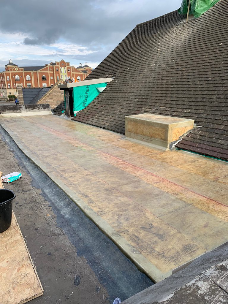 Newly installed flat roof in Bristol