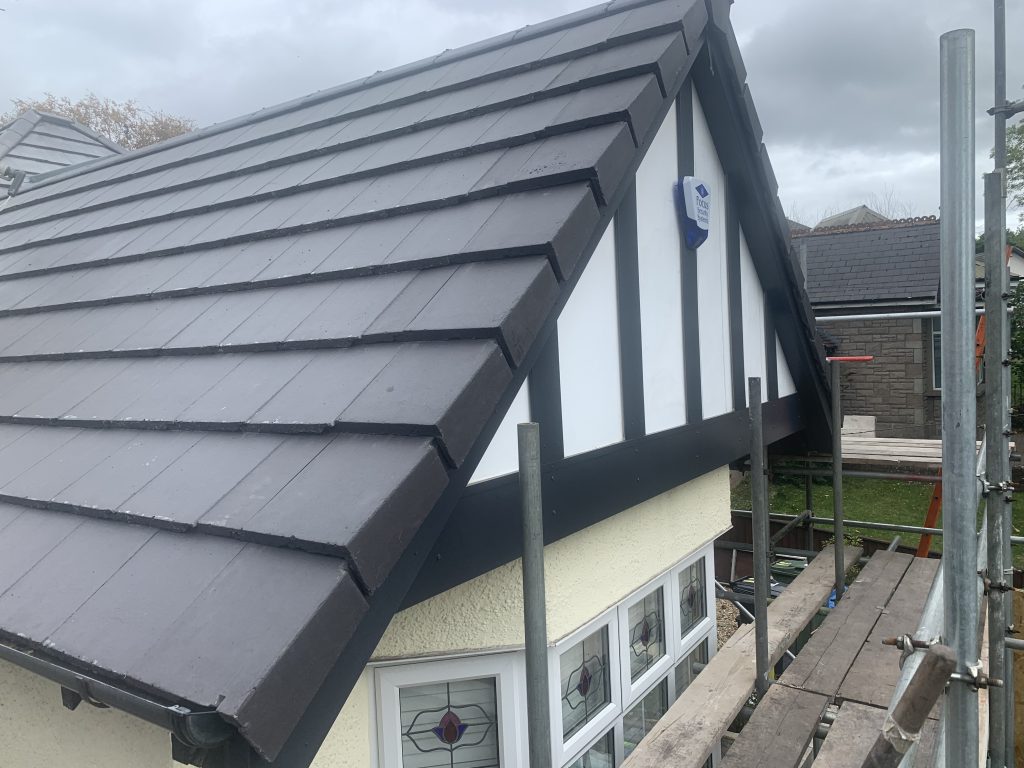 New tiled roof, mock-Tudor gable, Brislington, Albion Roofing.
